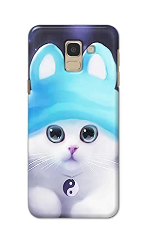 Image of Chinese Cutie Kitten Cat Big Eyes Lovely Girl Ears Hard Back Case Cover for Samsung Galaxy J6 (2018) (5.6 inch) / Samsung On 6 (2018), J600F / DS Back Cover -(J5) VNS2221