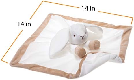 Baby Unisex Baby White Bunny Security Blanket Buddy Nursery Bed Blankets Stuffed Plush Cuddle Newborn Blanket (White Bunny, 14 Inches)