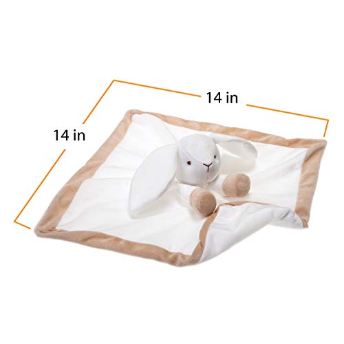 Apricot Lamb Baby Unisex White Bunny Rabbit Security Blanket Buddy Nursery Bed Blankets Stuffed Plush Cuddle Newborn Blanket (White Bunny, 14 Inches) #TOP1