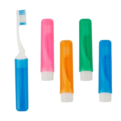 Travel Toothbrush 4PCS Travel Toothbrush Set Mini Toothbrushes Portable Travels Size Toothbrushes Folding Traveling Tooth Brush with Case Small Tooth Brush Individually Wrapped for Home Camping Hiking -  SythorYang, SythorYang 02