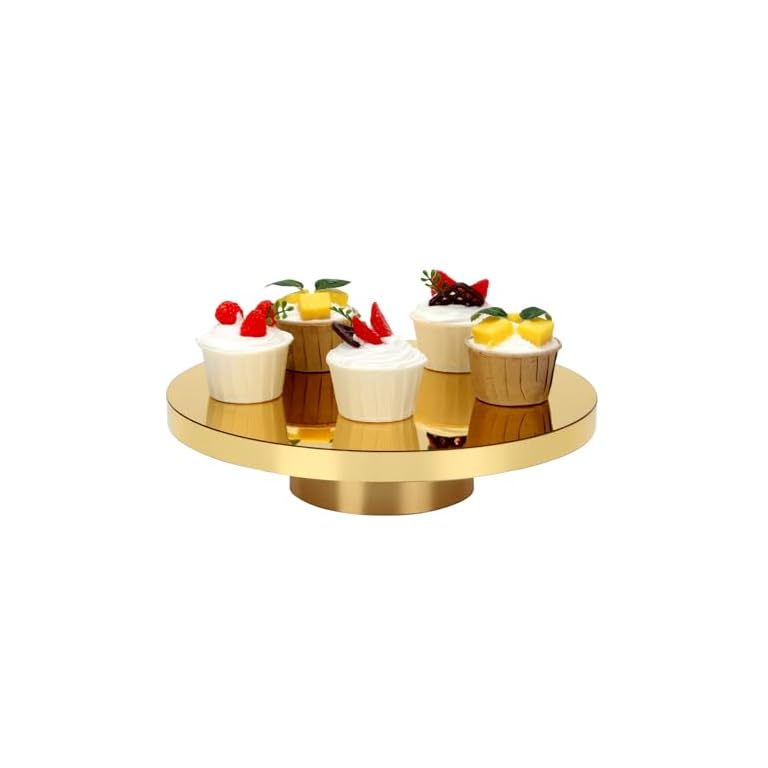 11.8''Gold Cake Stand, Round Dessert Table Display Holder, Acrylic Cake Tray Serving Platter for Party, Wedding, Birthday, Baby Shower, Anniversary