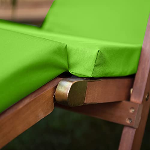 Gardenista Lime Sun Lounger Cushion | Outdoor Water Resistant Garden Sunlounger Chair Cushions | Hypoallergenic Polyester Fibre Fill | Durable & Thick Sunbed Mattress Cushion (175cm x 50cm, 30cm 19cm)