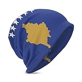 cappello invernale stampa bandiera kosovo nera, beanie cappello antivento berretto sci moda berretto beanie per uomo attività regali