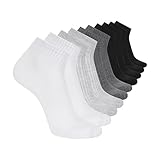 Skechers Men's 10-Pack Half Terry Classic Quarter Crew Socks, Comfort-Fit & Cushioned Footbed