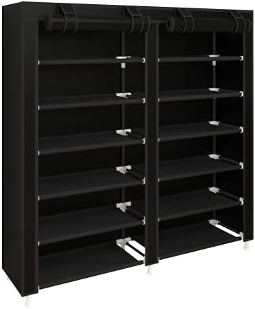 UDEAR Shoe Rack Free Standing Portable Shoes Storage Organizer Black