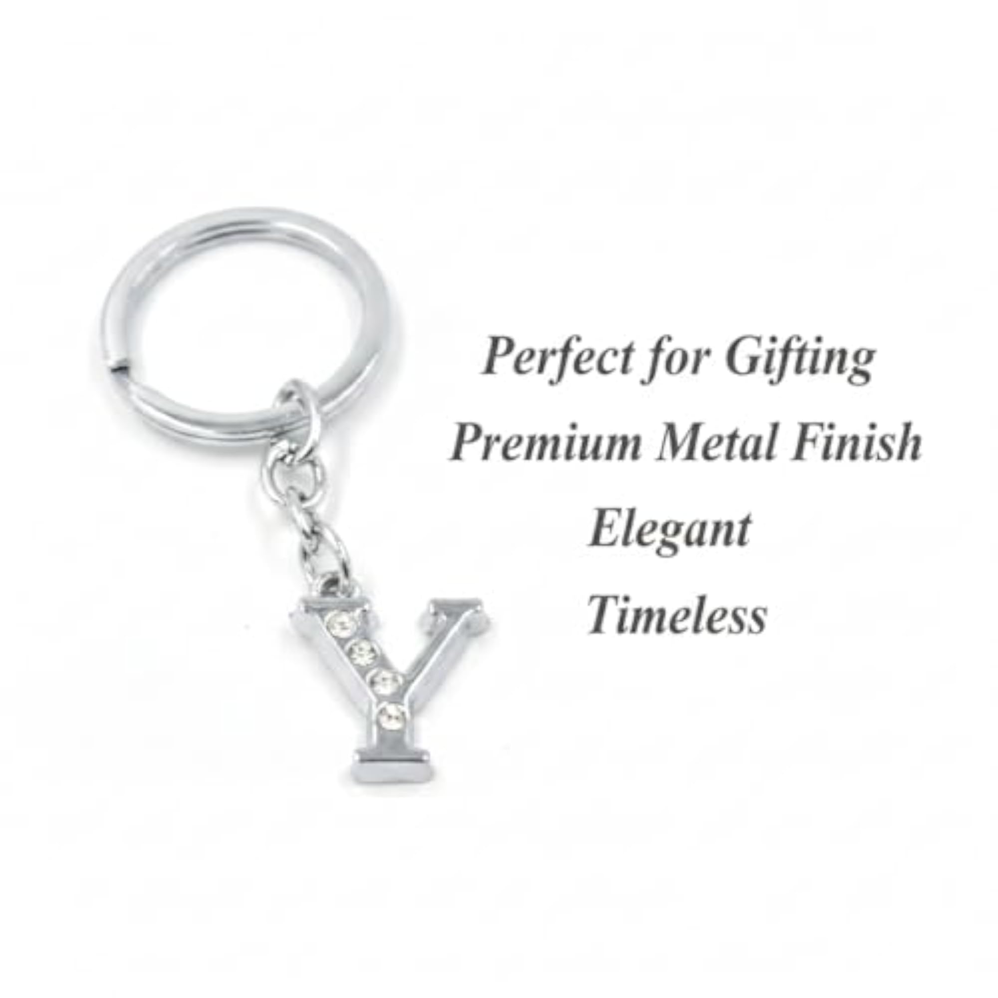 Alphabet Y Diamond Metal Keychain, Stylish Initial Accessory
