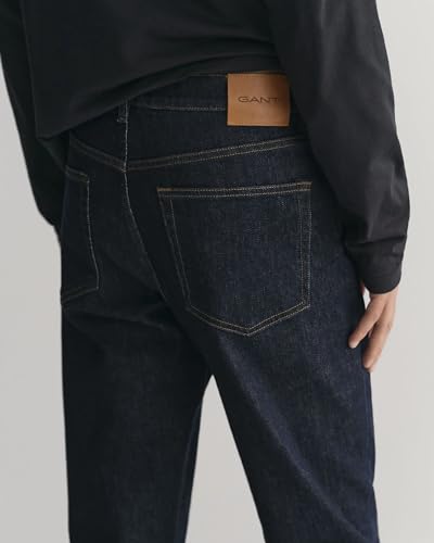 Gant Para Hombre. 1000260 Jeans Slim Fit Marino (30/34), Casual, AlgodóN, Denim, Sostenible - 5