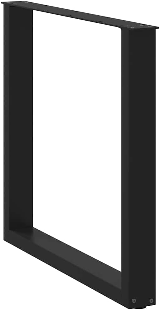 Coffee Table Leg Set of 2 Black Powder-Coated Steel Dining Furniture Table Bases