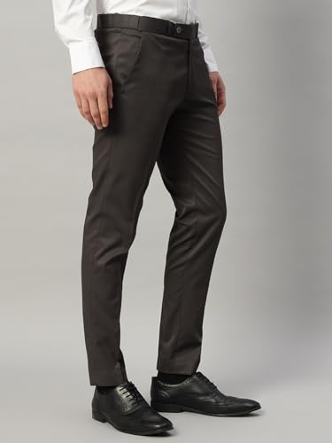 Image of Vogaan Formal Pant with Expandable Waist for Men | Men's Cotton Regular Fit Flat Front Pant for Party and Casual Wear