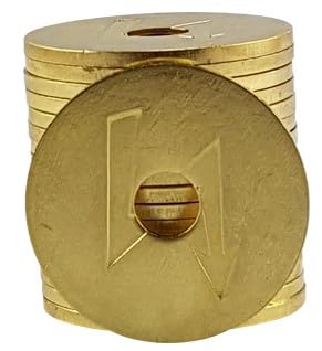 Zeco Wertmarke, 26mm, kompatibel mit NZR Blitz Waschmarke 2020, Messing Waschmünze für Münzautomat, 100 Stück Blitz