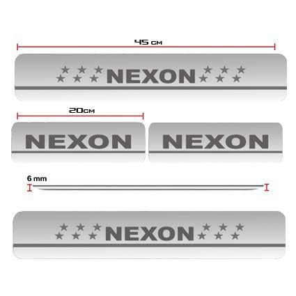 Image of AC Door Sill /Foot Step Stainless Steel Scuff Plate Plates Compatible with Tata Nexon (Model 2017-2025) (Set of 4 Pcs)