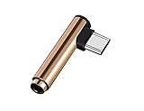 Mini Adaptateur Type C/Jack pour Oppo Reno 10x Zoom Smartphone Audio USB-C Ecouteurs Chargeur Casque (Or)