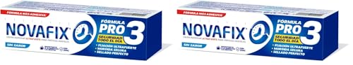 Novafix - Pro3 Sin Sabor - Fijación ultrafuerte - Crema adhesiva dentaduras postizas - 50 g (Paquete de 2)