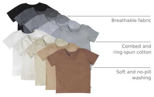 Image of HonestBaby Baby Toddler & Kids' 100% Organic Cotton Short Sleeve T-Shirts (10-Pack)