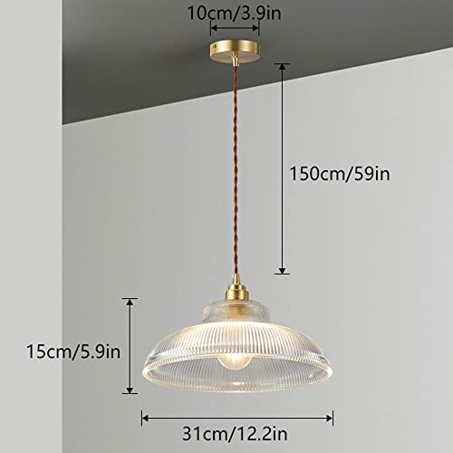 Lámpara colgante de vidrio antiguo estilo japones de cobre para cocina e isla 3