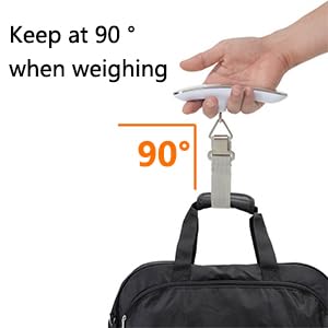MOCA Digital Luggage Travel Scale with Overweight Warning Function, Portable Handheld Electronic Weighing Scale with Hook, 50kg & Backlit LCD Display Screen for Suitcase Baggage (Battery included) - Image 4
