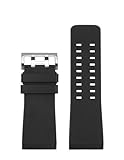 XNJIADVSY Cinturino da uomo 24 mm compatibile con Hamilton Khaki Navy Diving Creed H78585333 H78505332,331,330 Strumenti fibbia ad ago in gomma nera gialla(Black-Silver)