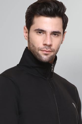 Image of GODFREY Zipper Track Suit For Man Winter Wear High Neck Cotton Tracksuit- Co ords For Men Regular Fit