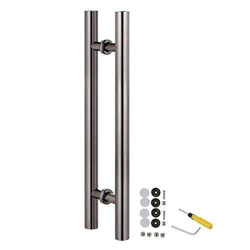 Poignées de porte de grange double face en bois et verre