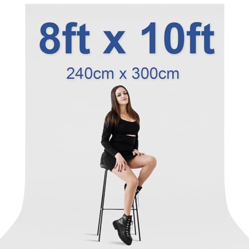 Image of EMART 8x10 ft White Backdrop for Photography, Large Party Photo Background Curtain Drapes, Washable Polyester Fabric Back Drop Screen Sheet for Birthday Video Studio Portrait Photoshoot