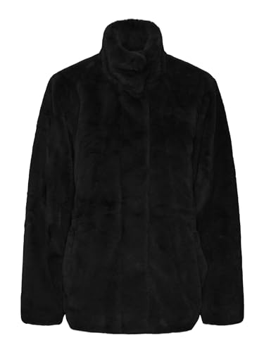 VERO MODA Damen VMSONJAHOLLY Short Faux FUR Jacket BOOS Jacke, Black, M