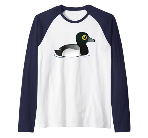 Cute Cartoon Greater Scaup Birdorable Waterfowl Duck Species Raglan Baseball Tee