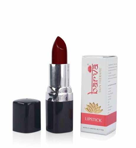 Image of Barva Natural & Moisturising Lipsticks made using Pure Ghee, Kokum butter and Mineral Colours, 4.3g (Wine Red 616)