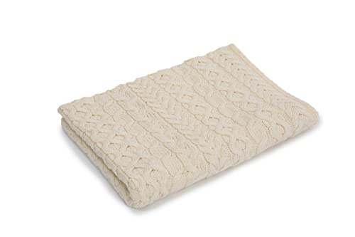 SAOL 100% Merino Wool Heavy Cable Knit Blanket...