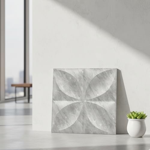 Image of Kayra Decor PVC Panel for Wall Butterfly Design White Marble Color 19.7 inch x 19.7 inch (Pack of 40) - Covers 107.80 Sq. Ft.