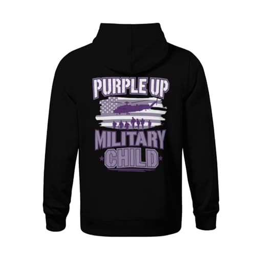 Kids Purple Up Month of Military Child Kids Air Force US Flag Boys Girls Lightweight Kangaroo Pocket Fleece Hoodies3