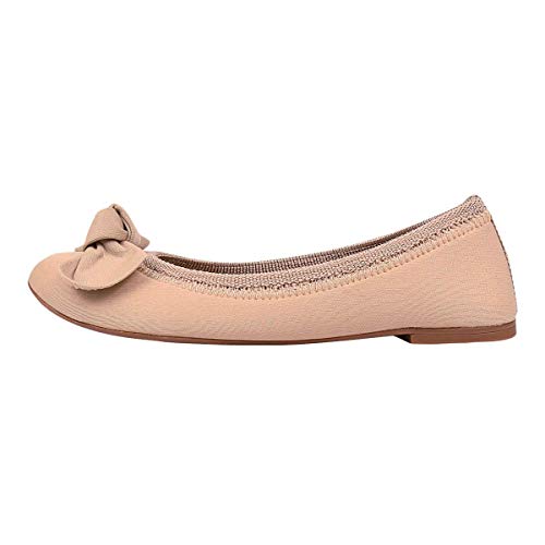 Sapatilha Laço Feminina Bico Redondo Nude Eleganteria Tamanho:36;Cor:Natural Nude