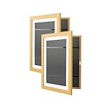 2pcs Kids Artwork Frames Changeable, Wooden Kids Art Frame with Front Opening, Flip Picture Frames for A4 Paper, Artwork Display and Storage Holds 12.95 x 9.56 in Clearance #