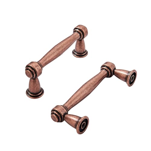 khtumeware 10 Pack 3 Inch(76mm) Antique Copper Cabinet pulls Kitchen Cabinet Handles Kitchen Cabinet Hardware for Cupboard Drawer Handles Dresser Pulls