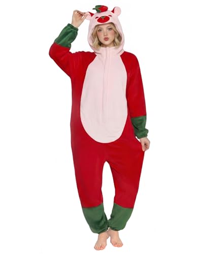 OLAOLA Strawberry Capybara Onesie Adult Unisex Pyjamas L(59-61)