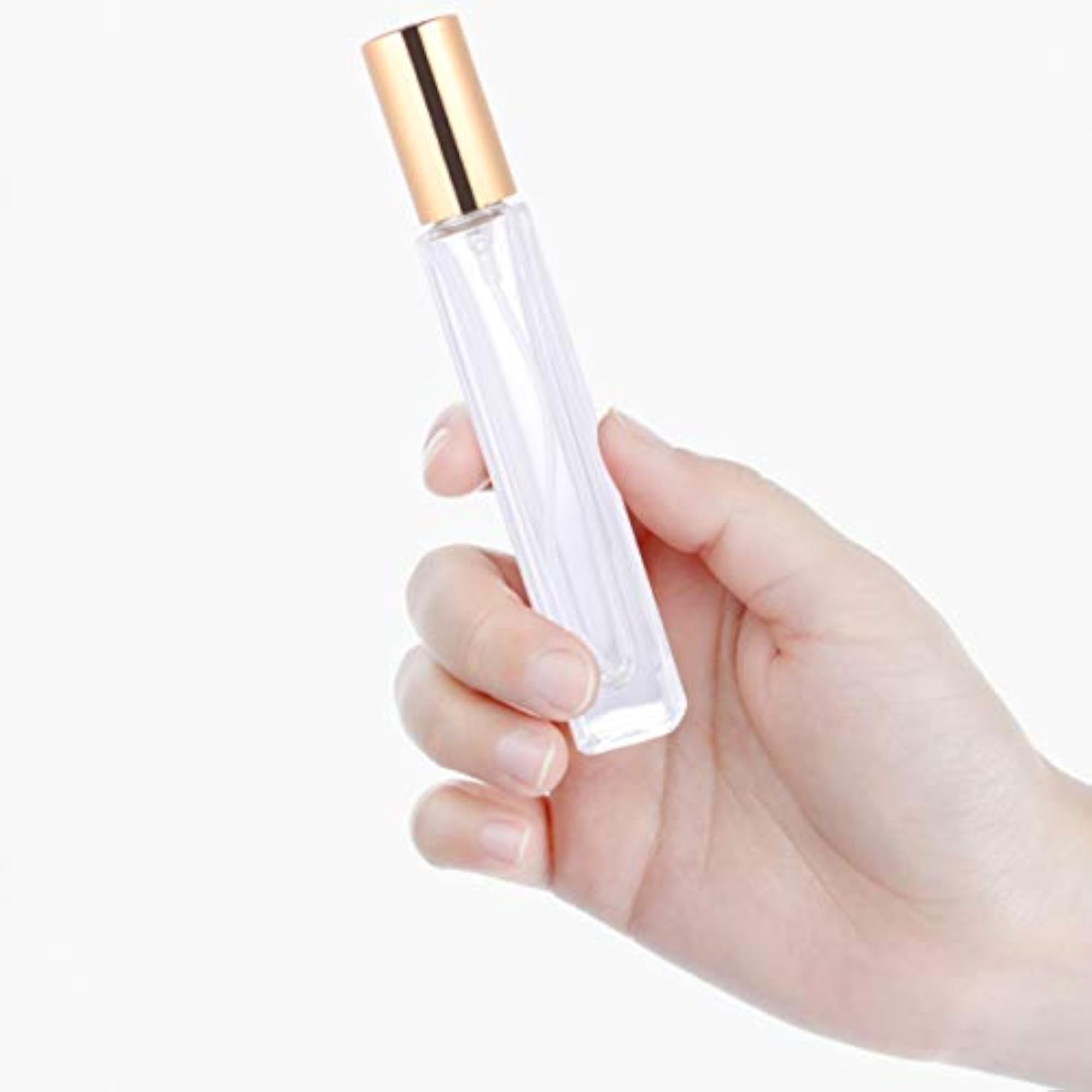 5Pcs Glass Clear Spray Bottles, Refillable Mist Sprayers
