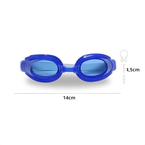 Kit Natação Infantil Peixe Menino E Menina Touca Toca Óculos Mergulho Silicone Com Protetor 5 Peças