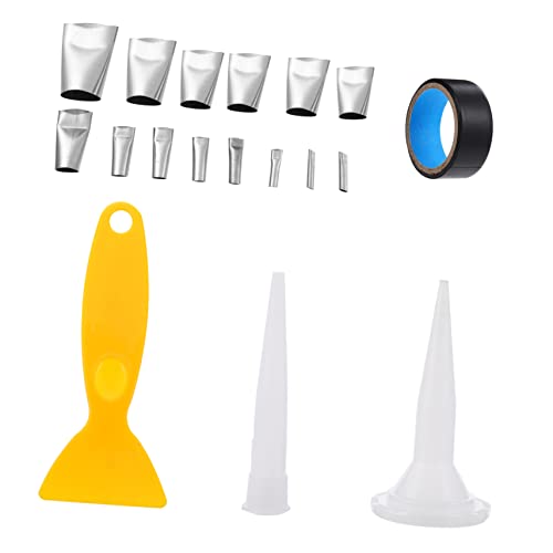 Holibanna 18 Piezas Juego de herramientas para calafatear Boquilla calafateo rociar albañilería Cubrir finish pegamento aplicador silicona abdominales