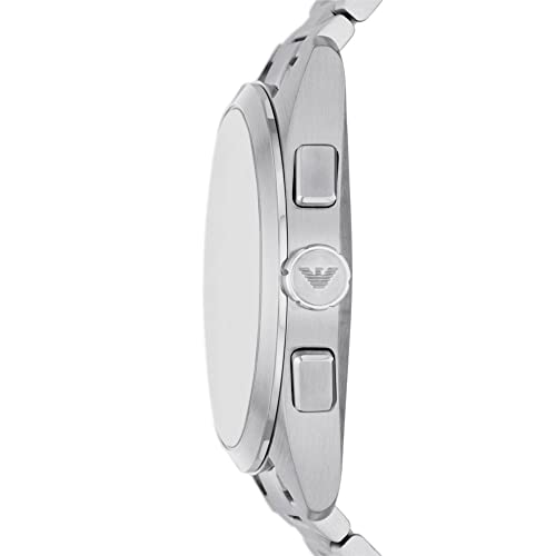 Image of Emporio Armani Stainless Steel Analog Blue Dial Men Watch-Ar11541, Silver Band
