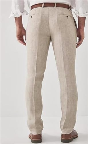 Summer Linen Men Pants Men's Classic Fit Pants Lightweight Men Pants Mens Linen Pants Business Party Wedding4