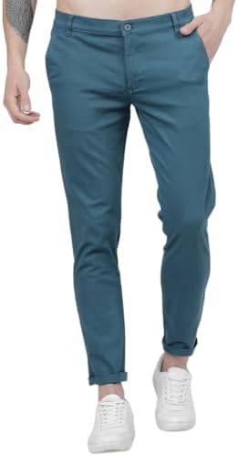 The Indian Garage Co Men Slim Fit Solid Mid-Rise Stretchable Chinos