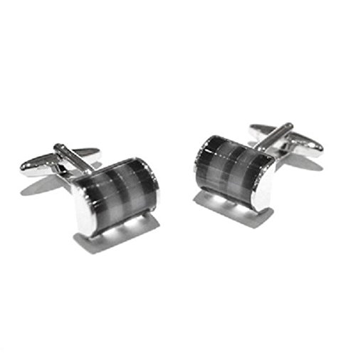 Mancuernillas para hombre X2AJ368 cilindro negro y humo miniatura 1