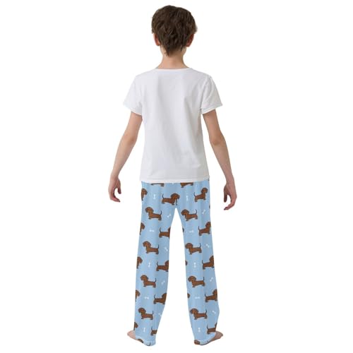 ZZKKO Dachshund Dog Cartoon Boys Pants for Kids Jogger Pants with Pockets S-XL3