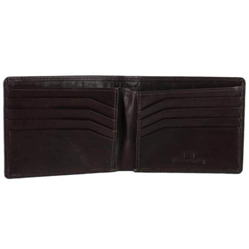 Trafalgar Men's Lazzaro Lattice Weave Leather Bi-Fold Wallet, Dark Brown4