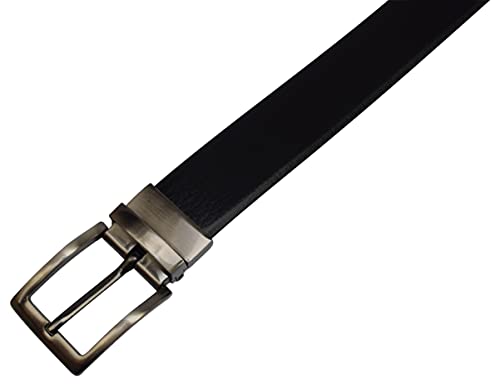 MARSHAL Men's Leather Reversible Belt 1.25" For Mens Casual Golf Dress,One Belt Reverse For 2 Sides Black/Brown4
