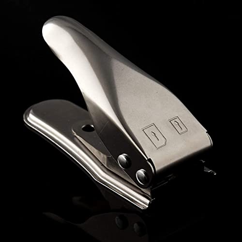 Sim Card Cutter, Micro SIM/Nano SIM Card Cutter, 2-in-1 Cutting SIM Card Standard to Micro/Micro to Nano Dual Sim Card Cutter Punch Sim Card Cutter with 3 SIM Adapters&1 Ejection Pin (Silver)