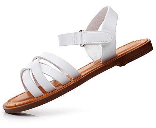 Blikcon Girls Open Toe Princess Flat Sandals Strappy Summer Sandals thumb #2