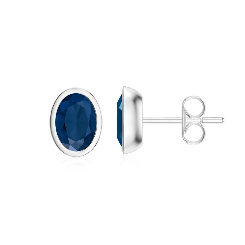 Image of Silvershake 6MM Round Shape Bazel Set Birthstone Gemstone 925 Sterling Silver Stud Post Earrings Jewelry for Business Women or Teens