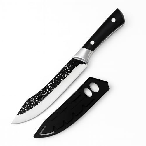 Image of Machado Serbian Chef Knife - High Carbon Clad Steel Unagisaki Butcher Cleaver, Full Tang Kitchen Chef Knives - Ideal Fathers & Mothers Day Gifts