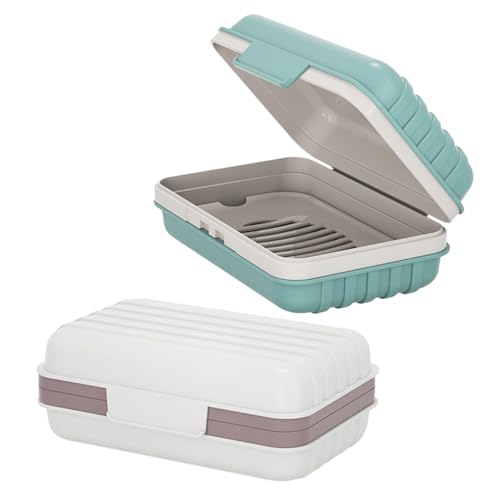 FDGGT Paquet De 2 Porte-Savon Portable, Porte-Savon De Voyage, Porte-Savon Étanche, Porte-Savon De Vidange, Fournitures De Salle De Bain