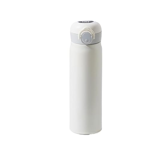 水筒 スマートボトル 500ml 保温 保冷 温度表示 スマートマグ ワンタッチ 大容量 可愛い 316ステンレス おしゃれ 学生 通学 真空断熱 抗菌加工 スリム ウォーターボルト (500ml,白色温度計(316材質))
